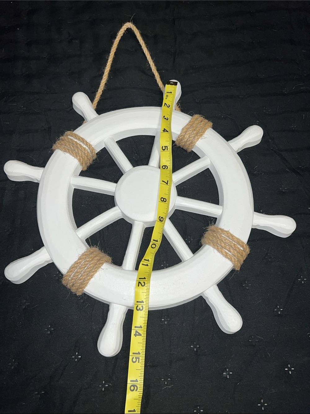 Nautical Anchor & Ship Wheel Wall Decor Set - White and Blue - Picture 5 of 6